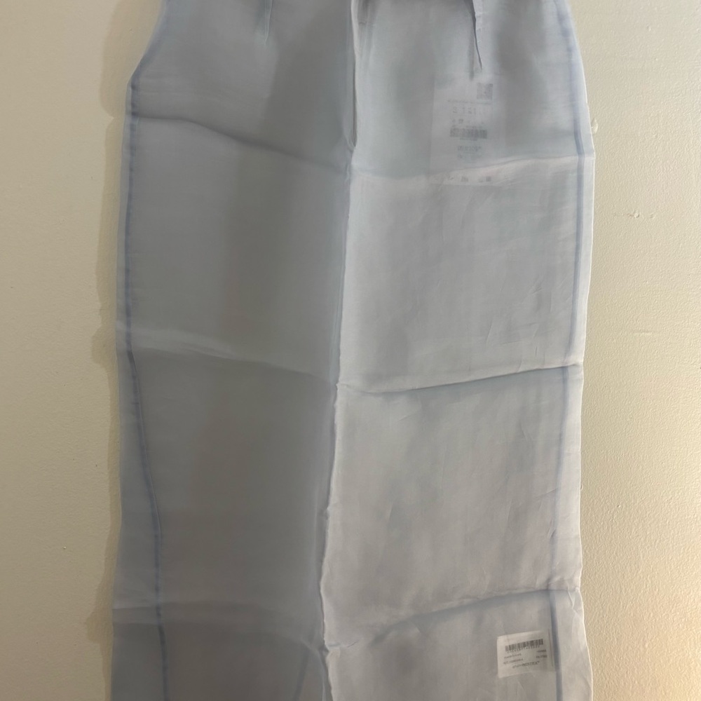 A Zara Light Blue Sheer Midi Pencil Skirt, Size Small